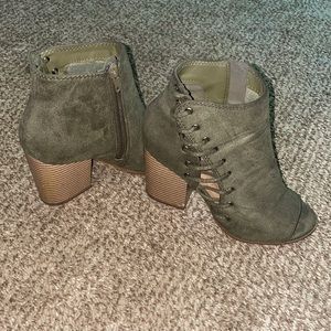 Olive green booties